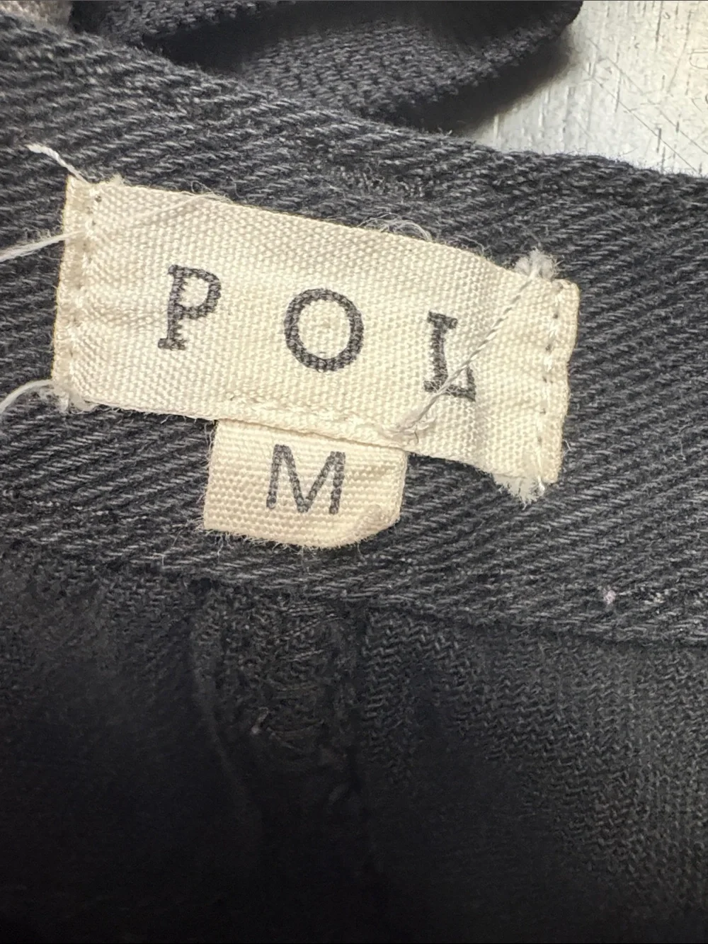POL Black Sequin Fringe Denim Shorts M Distressed Festival Western Cowgirl